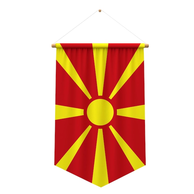 Flaga Macedonii tkanina wisząca baner 3D Rendering