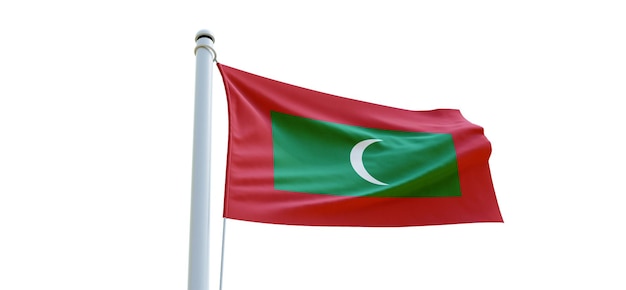 Flaga Malediwów 3d Flaga na białym tle