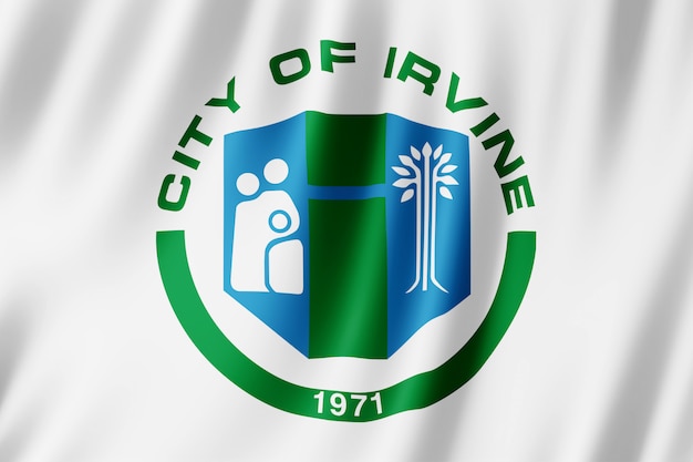 Zdjęcie flaga miasta irvine, kalifornia (usa)