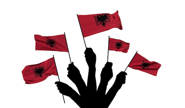 Flaga narodowa Albanii machana d renderowania