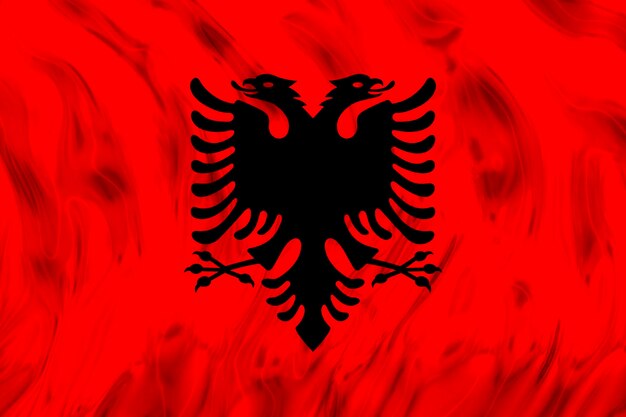 Flaga narodowa Albanii Tło z flagą Albanii