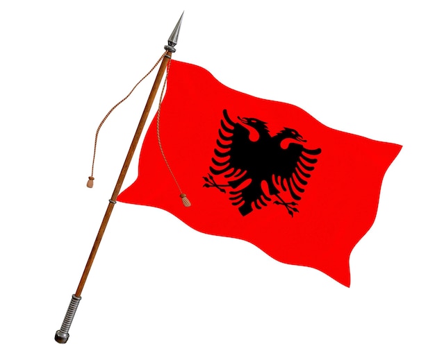 Flaga narodowa Albanii Tło z flagą Albanii