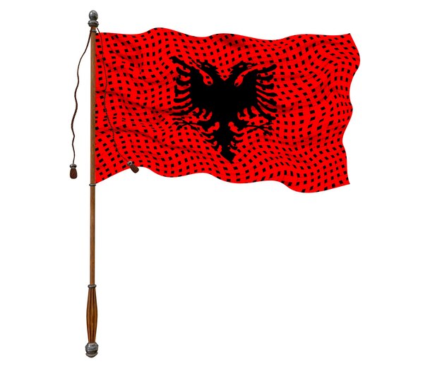Flaga narodowa Albanii Tło z flagą Albanii