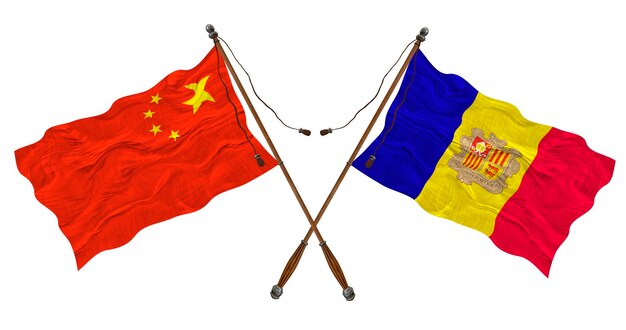 Flaga narodowa Andory i Chin Tło dla projektantów