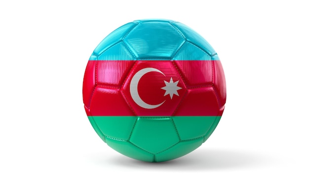 Flaga narodowa Azerbejdżanu na ilustracji 3D piłki nożnej
