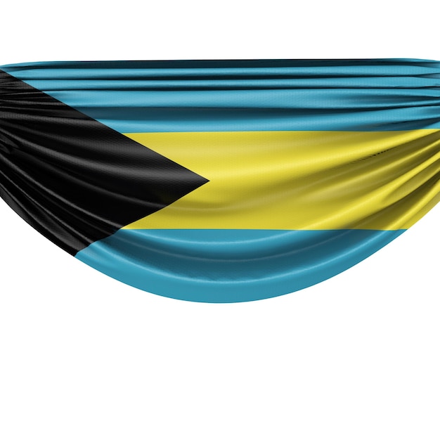 Flaga narodowa Bahamów wiszący baner z tkaniny Renderowanie 3D