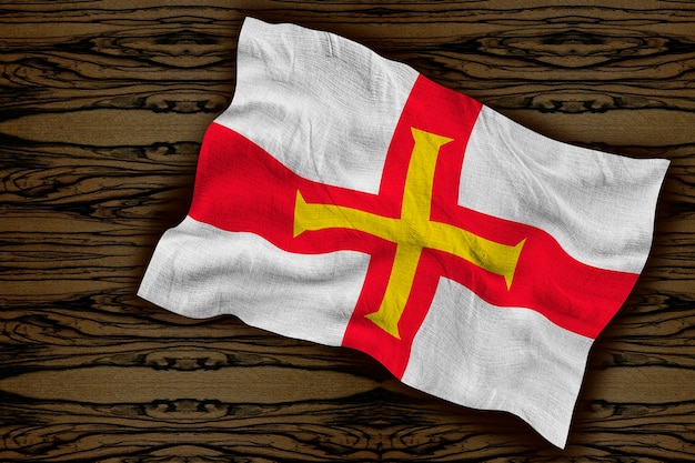 Flaga narodowa Bailiwick Guernsey Tło z flagą Bailiwick Guernsey