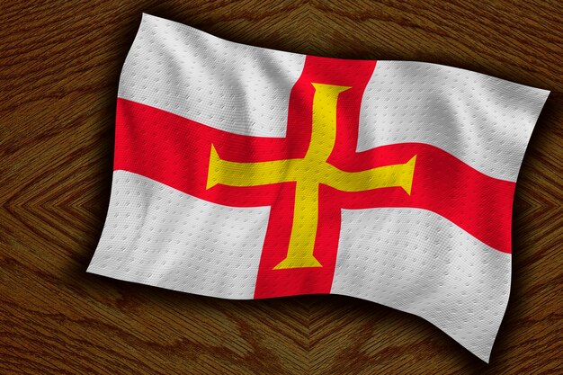 Flaga narodowa Bailiwick Guernsey Tło z flagą Bailiwick Guernsey