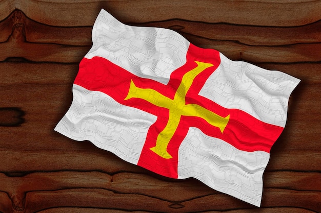 Flaga narodowa Bailiwick Guernsey Tło z flagą Bailiwick Guernsey