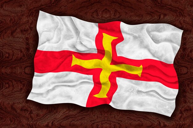 Flaga narodowa Bailiwick Guernsey Tło z flagą Bailiwick Guernsey