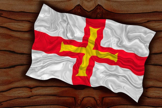 Flaga narodowa Bailiwick Guernsey Tło z flagą Bailiwick Guernsey