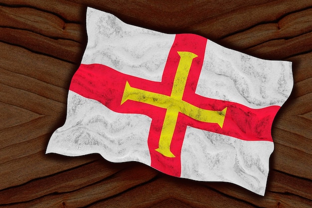 Flaga narodowa Bailiwick Guernsey Tło z flagą Bailiwick Guernsey