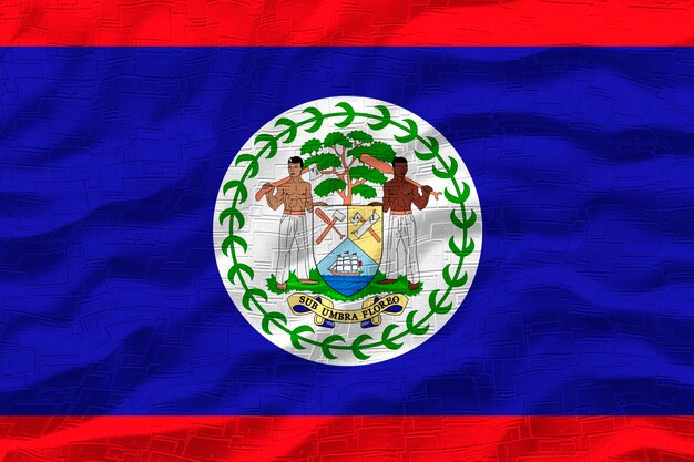 Flaga narodowa Belize Tło z flagą Belize