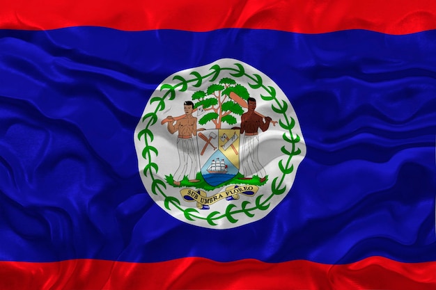 Flaga narodowa Belize Tło z flagą Belize
