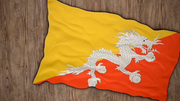 Flaga narodowa Bhutanu Tło z flagą Bhutanu