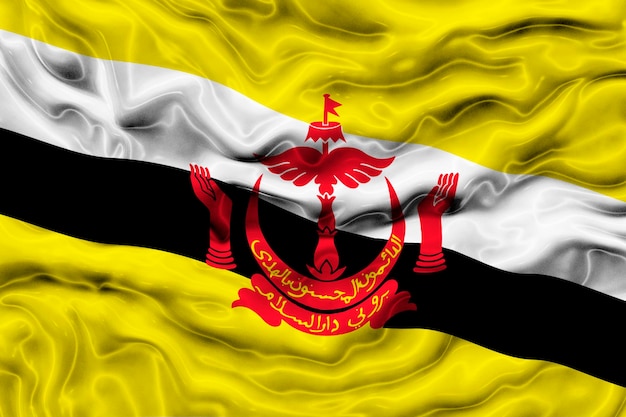 Flaga narodowa Brunei Tło z flagą Brunei