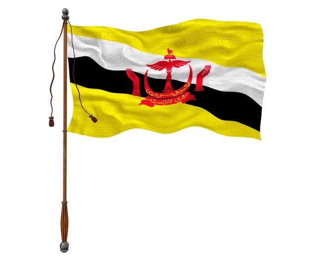Flaga narodowa Brunei Tło z flagą Brunei
