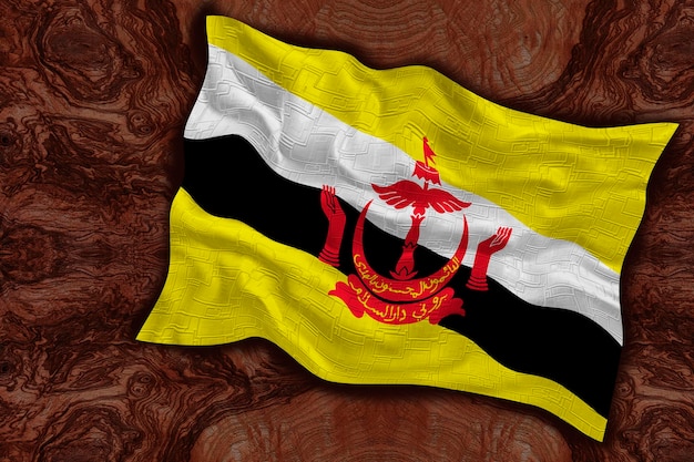 Flaga narodowa Brunei Tło z flagą Brunei