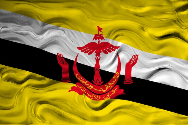 Zdjęcie flaga narodowa brunei tło z flagą brunei