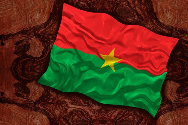 Flaga narodowa Burkina Faso Tło z flagą Burkina Faso