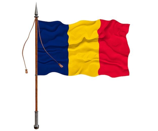 Flaga narodowa Czadu Tło z flagą Czadu