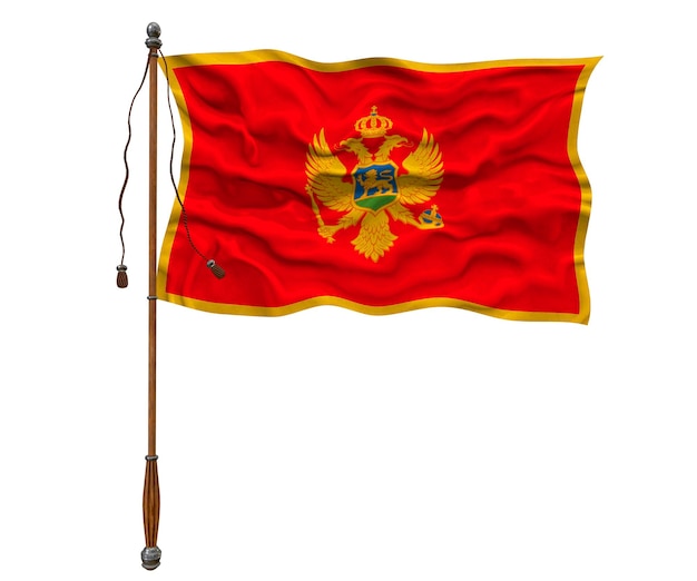 Flaga Narodowa Czarnogóry Tło Z Flagą Czarnogóry