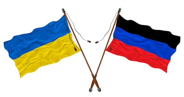Flaga narodowa Donieckiej Republiki Ludowej i Ukrainy Tło dla projektantów