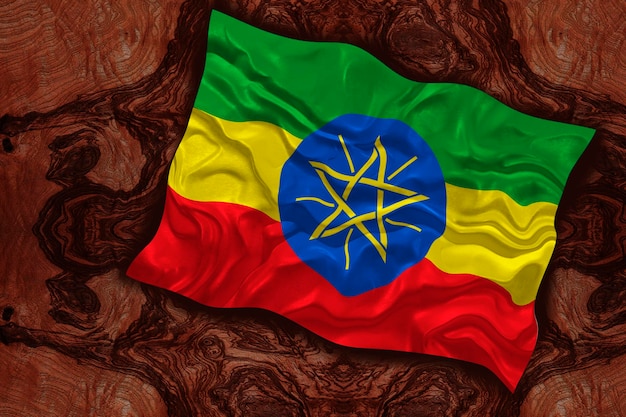 Flaga narodowa Etiopii Tło z flagą Etiopii