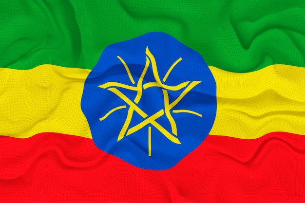 Flaga narodowa Etiopii Tło z flagą Etiopii