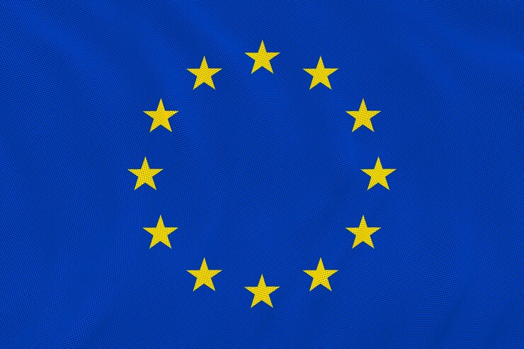 Zdjęcie flaga narodowa europy tło z flagą europy