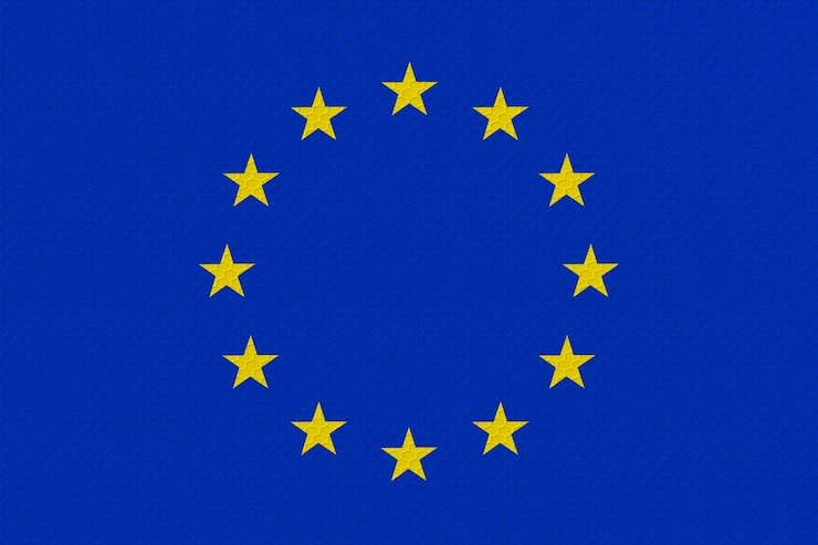 Zdjęcie flaga narodowa europy tło z flagą europy