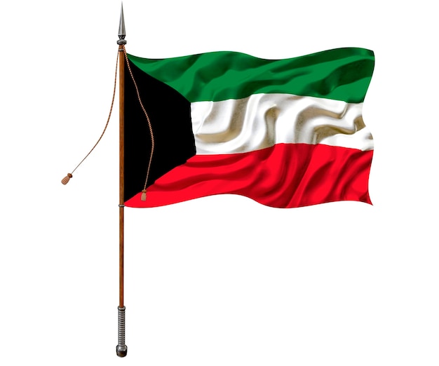 Flaga narodowa Flaga Kuwejtu Tło z flagą Flaga Kuwejtu