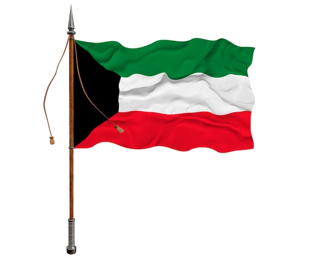 Flaga narodowa Flaga Kuwejtu Tło z flagą Flaga Kuwejtu