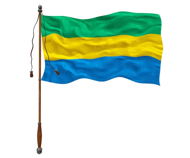 Flaga narodowa Gabonu Tło z flagą Gabonu