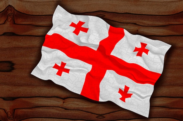Flaga narodowa Gruzji Tło z flagą Gruzji