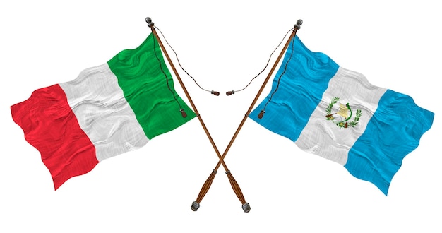 Flaga narodowa Gwatemali i Włoch Tło dla projektantów