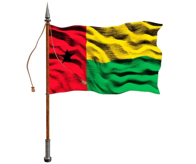 Flaga narodowa Gwinei Bissau Tło z flagą Gwinei Bissau
