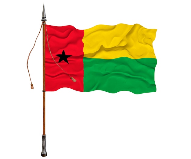 Flaga narodowa Gwinei Bissau Tło z flagą Gwinei Bissau