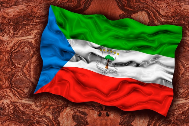 Flaga narodowa Gwinei Równikowej Tło z flagą Gwinei Równikowej