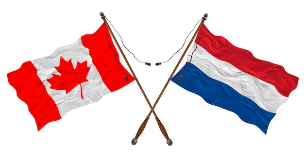 Flaga narodowa Holandii i Kanady Tło dla projektantów