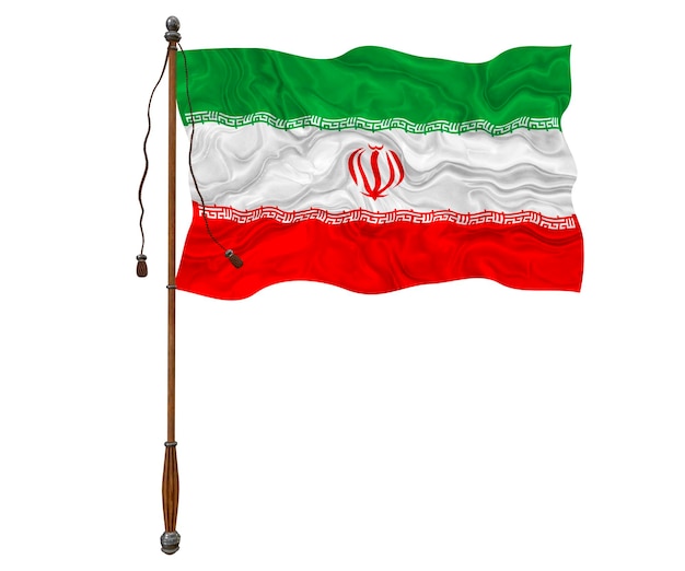 Zdjęcie flaga narodowa iranu tło z flagą iranu