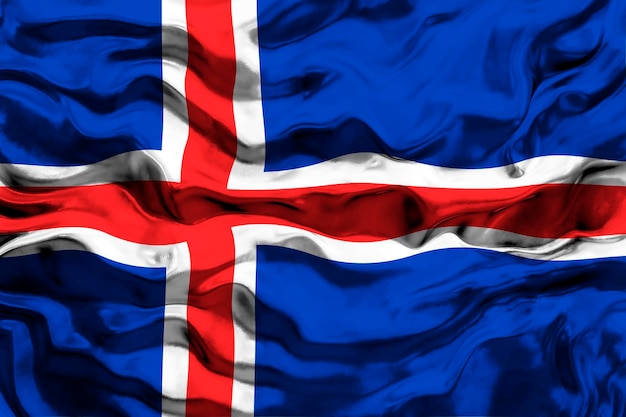 Zdjęcie flaga narodowa islandii tło z flagą islandii