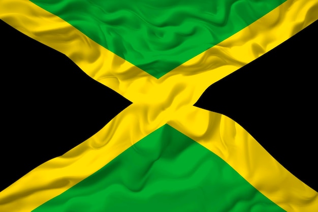 Zdjęcie flaga narodowa jamajki tło z flagą jamajki
