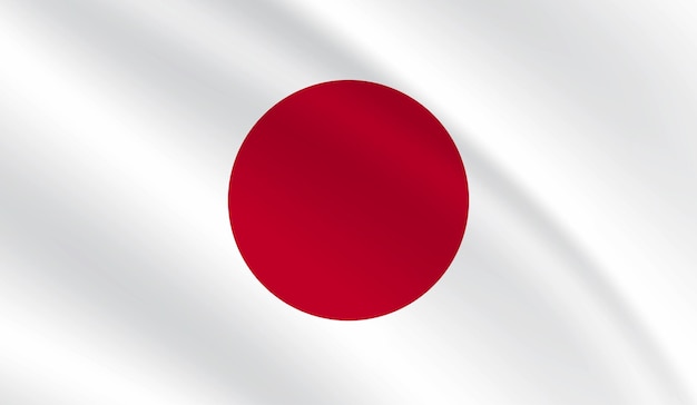 Flaga Narodowa Japonii macha flagą Japonii 3d