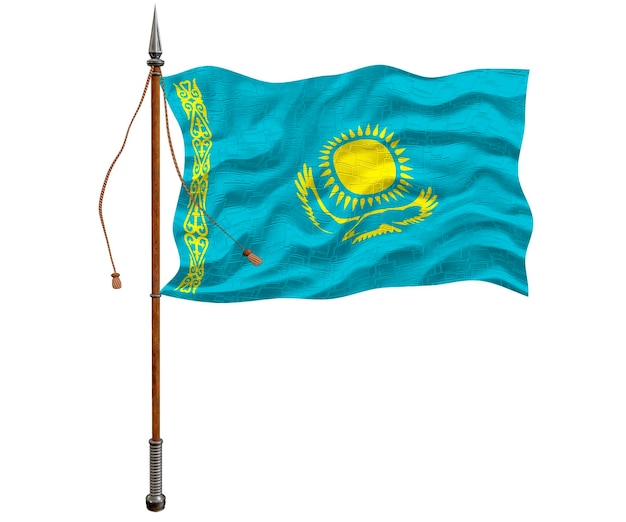 Flaga narodowa Kazachstanu Tło z flagą Kazachstanu