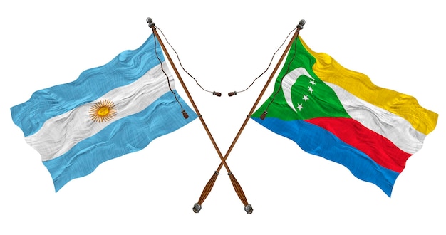 Flaga narodowa Komorów i Argentyny Tło dla projektantów