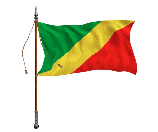 Flaga narodowa Kongo brazzaville Tło z flagą Kongo brazzaville
