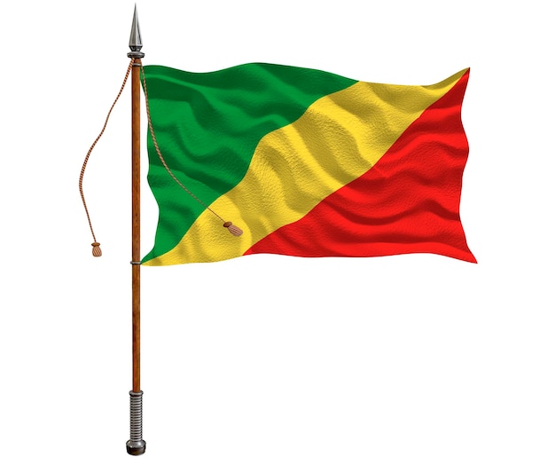 Flaga narodowa Kongo brazzaville Tło z flagą Kongo brazzaville