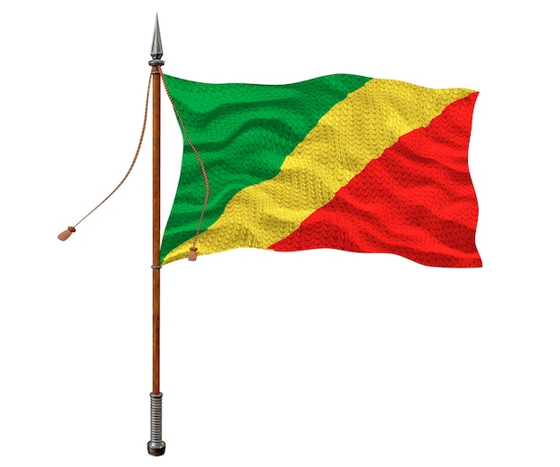 Flaga narodowa Kongo brazzaville Tło z flagą Kongo brazzaville