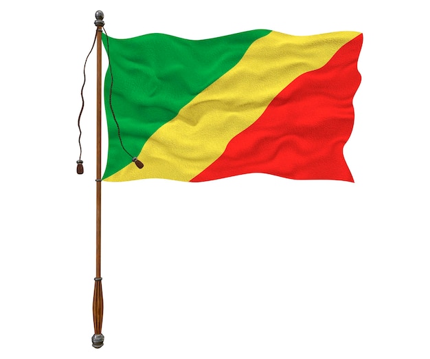 Flaga narodowa Kongo brazzaville Tło z flagą Kongo brazzaville
